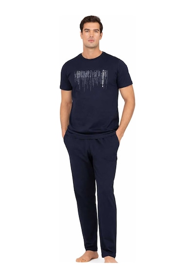 Pierre Cardin Penye Kısakol Pijama Takım Lk-pc6125 Lacivert