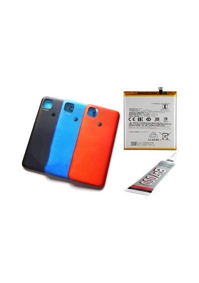 Redmi 9c Arka Batarya Kapağı ,batarya Ve B7000 Yap Kırmızı
