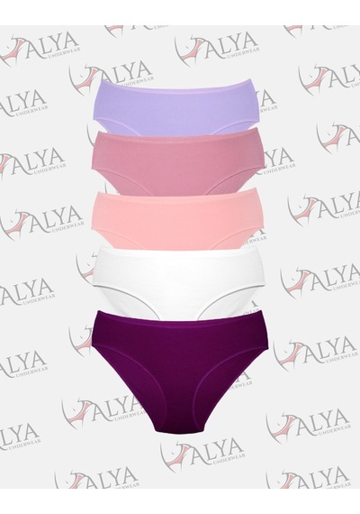 Alya Underwear Kadın Pamuklu Hipster - Slip Külot 5 Farklı Renk 1 Pakette Multicolor-p25