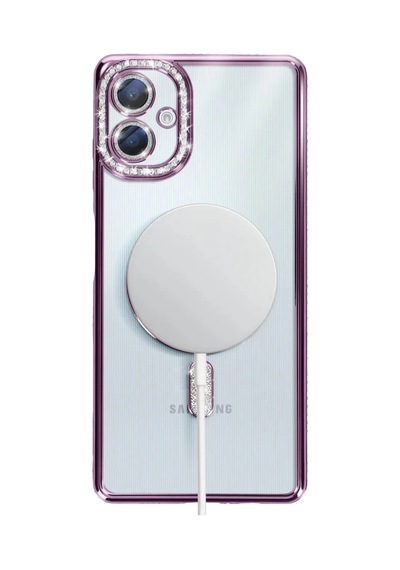 Samsung Galaxy A06 Joke Simli Magneticsafe Kılıf - Derin Mor 0.2M-Çok Renkli