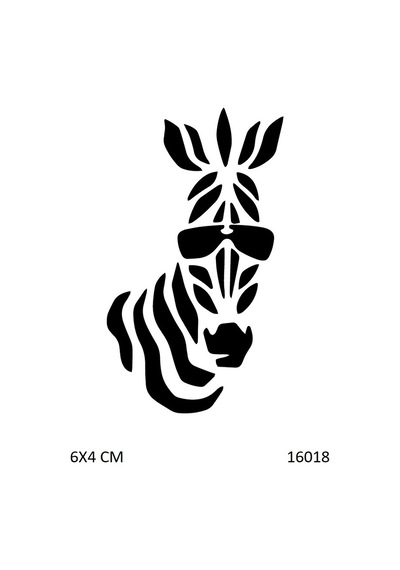 Airbrush Tattoo Artist Zebra Yapışkanlı Stencil Süsleme Ve Boyama Kalıbı