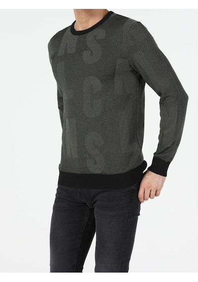 Colin's Slim Fit Bisiklet Yaka Erkek Haki Kazak CL1051569_Q1.V1_KHA