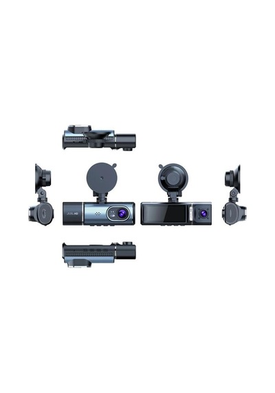Pm-27086 3.16 Tft Ekran Çift Kameralı Gps Modüllü Hd Araç Kamerası Dvr 128gb Destekli