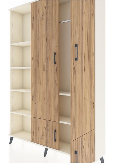 Arges Dolap 6 Raflı 4 Kapaklı Tek Askılı 132x30x195 Aytaşı-ça... Aytaşı
