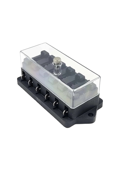 6 Kanallı Bıçak Sigorta Kutusu - Şeffaf Kapaklı 12v 24v