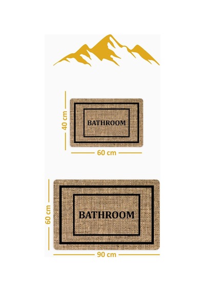 Yıkanabilir Kaymaz Tabanlı Modern Desenli 2'li Banyo Paspas Takımı Bps0039 Renkli
