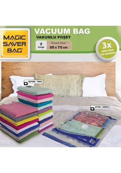 Saver Bag 2'li Large Vakumlu Poşet Seti