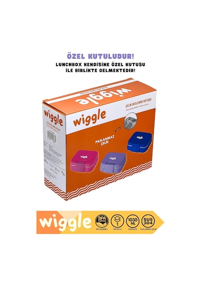 Wiggle Bento 1030ml Lunchbox Tek Katlı 2 Bölmeli Paslanmaz Çelik Sefer Tası Yemek Kutusu Diğer