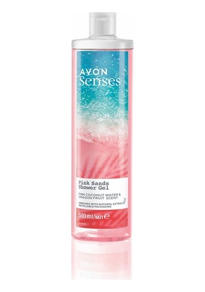 Avon Senses Pink Sands Pembe Hindistan Cevizi Suyu ve Çarkı Felek Meyvesi Duş Jeli 500 ML