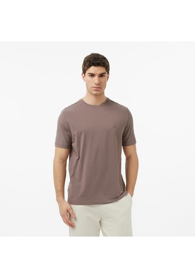 Nautica Erkek Kahverengi Regular Fit T-shirt Düz V65361t Kahverengi