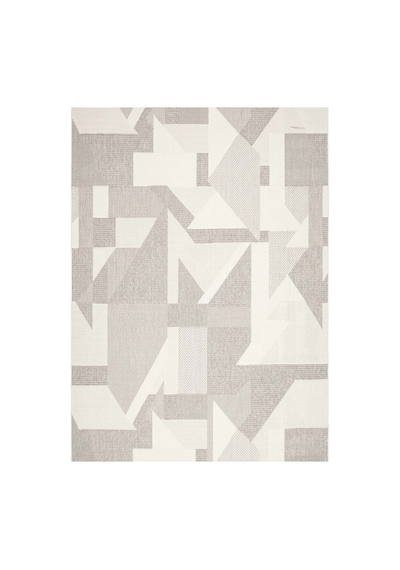 Modern Krem Geometrik Desenli Sisal Halı Dokuma Salon Ve Mutfak Halısı Çok Renkli