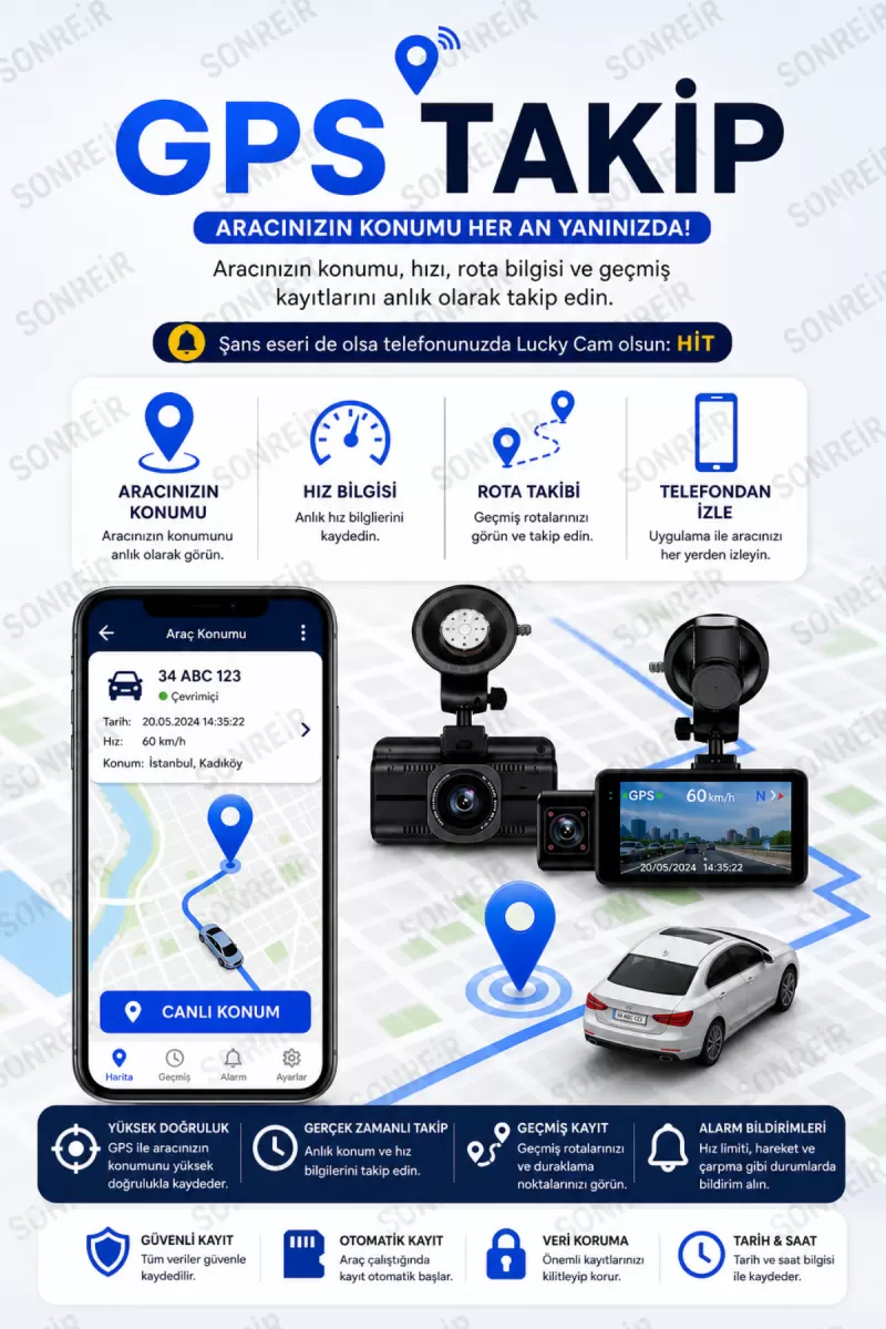 4k Araç İçi Kamera 3 Kameralı Ön-arka-iç Wifi Gps Park Modu Gece Görüşlü Araç İçi Kamera F6 Dash Cam