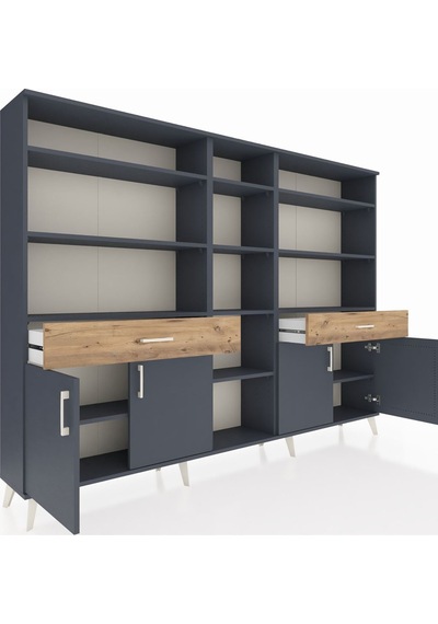 Arges Dolap 12 Raflı 2 Çekmeceli 4 Kapaklı 220x30x163 Antrasit-antrasit/çam Antrasıt/atlas Çam - Antrasıt Arges Dolap 12 Raflı 2 Çekmeceli 4 Kapaklı 220x30x163 Antrasit-antrasit/çam Antrasıt/atlas Çam - Antrasıt