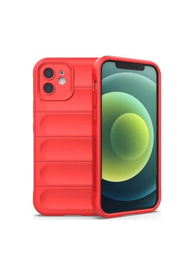 Apple Uyumlu iPhone 12 Uyumlu Kılıf Optimum Silikon - Kırmızı