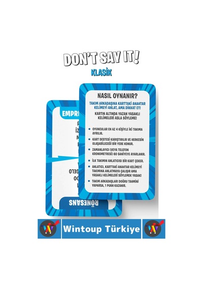 Eğitici Dikkat Zeka Gelişimi Eğlenceli Vakit Genç Nesil Yetişkin Kart Oyunu Don't Say It-klasik