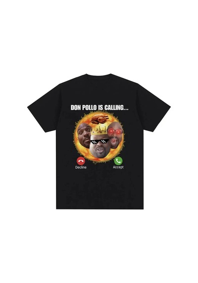 Startmore Beyaz Don Pollo Komik Meme Desen Ohio Kral Üst Retro Günlük Siyah