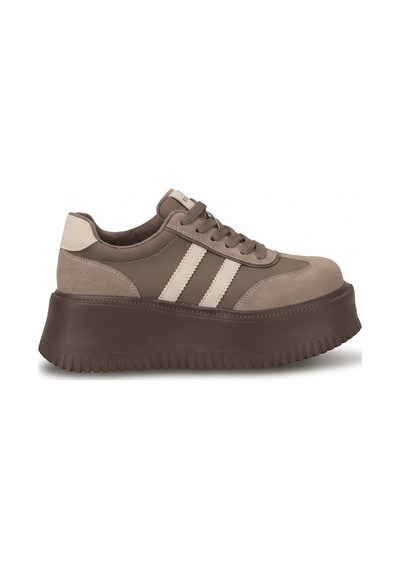 Ayakkabı Fuarı Elit Hml262-1117 Kadın Klasik Sneaker Kahverengi