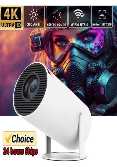 2024 New Projector Hy300 Pro 4k Android 11 Dual Wifi6 260ansı Allwinner H713 Bt5.0 1080p 1280 720...