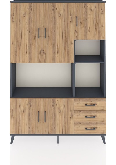 Arges Dolap 9 Raflı 3 Çekmeceli 5 Kapaklı 132x30x195 Antrasit-çam/çam Atlas Çam/atlas Çam Arges Dolap 9 Raflı 3 Çekmeceli 5 Kapaklı 132x30x195 Antrasit-çam/çam Atlas Çam/atlas Çam