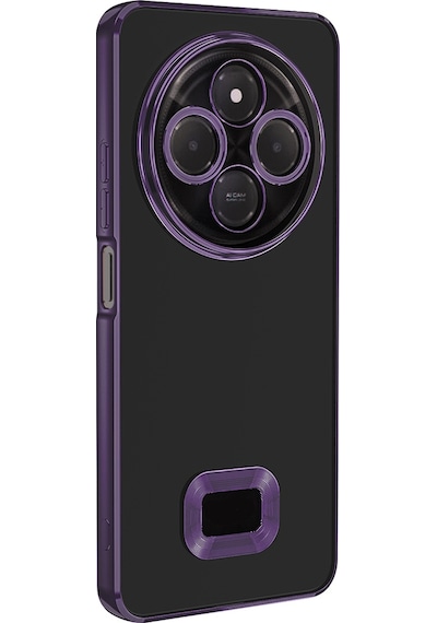 Xiaomi Redmi 14c 4g Kılıf Kamera Korumalı Logo Gösteren Zore Omega Kapak Derin Mor