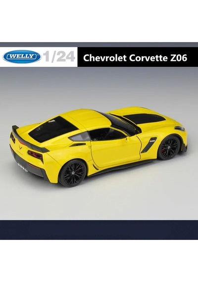 Chevyrolet Corvette Z06 1/24 Sarı Renk Model Araba Koleksiyon