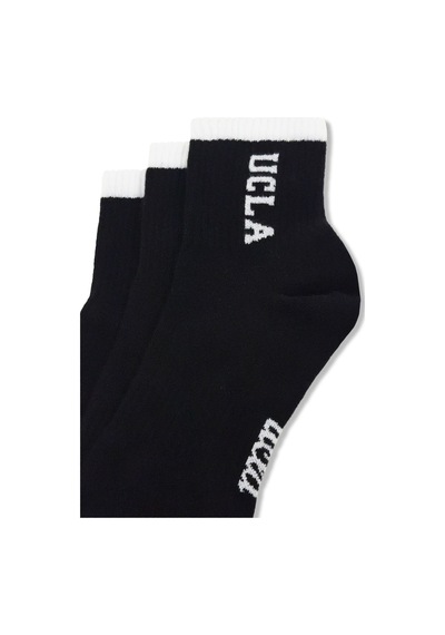 Ucla Julıo 3'lü Siyah Uzun Jakarlı Pamuk Standard Fit Unisex Çorap