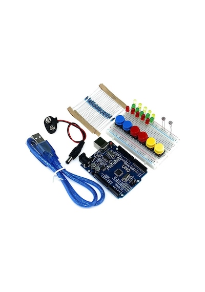 Arduino Uno Başlangıç Seti 77 Parça Breadboard Direnç Buton Led