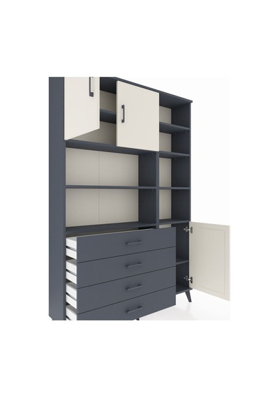 Arges Dolap 9 Raflı 4 Çekmeceli 3 Kapaklı 132x30x195 Antrasit-aytaşı/antrasit Aytası/antrasıt Arges Dolap 9 Raflı 4 Çekmeceli 3 Kapaklı 132x30x195 Antrasit-aytaşı/antrasit Aytası/antrasıt
