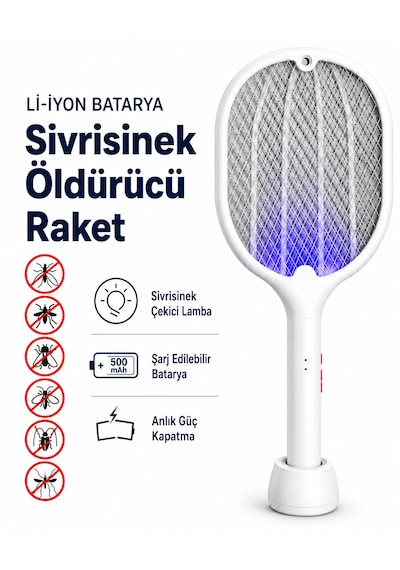 Standlı Asma Delikli Sivrisinek Sinek Haşere Böcek Öldürücü Led Işıklı Gece Lambası Şarjlı Elektirikli Sinek Öldürücü Haşere Öldürücü