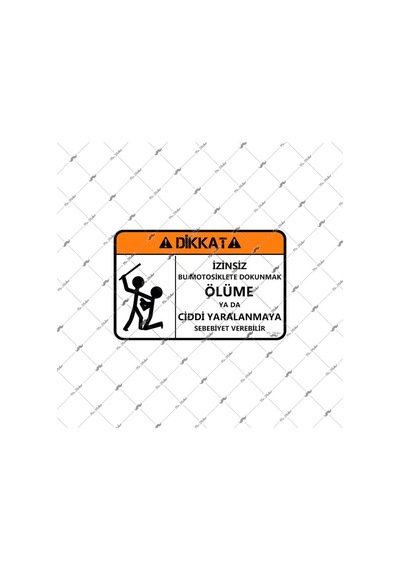Bay Etiket Wrn2 Motoruma Dokunma Sticker
