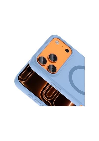 İphone 18 Pro Max Kılıf M-safe Şarj Özellikli Zore Aris Silikon Kapak - Baby Blue