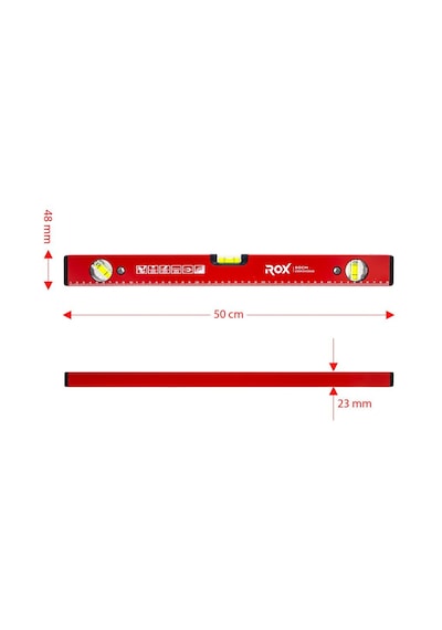 Rox 0348 Mıknatıslı Alüminyum Su Terazisi 50 Cm