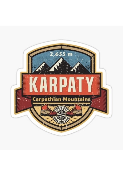 Karpat Dağları, Karpaty Çıkartması Etiket 19cm