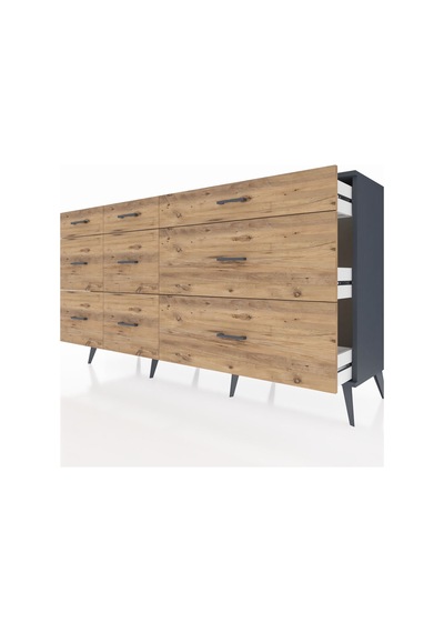 Hyperion Konsol 9 Çekmeceli 176x44x99 Antrasit-antrasit/çam Antrasit-antrasit/çam Hyperion Konsol 9 Çekmeceli 176x44x99 Antrasit-antrasit/çam Antrasit-antrasit/çam