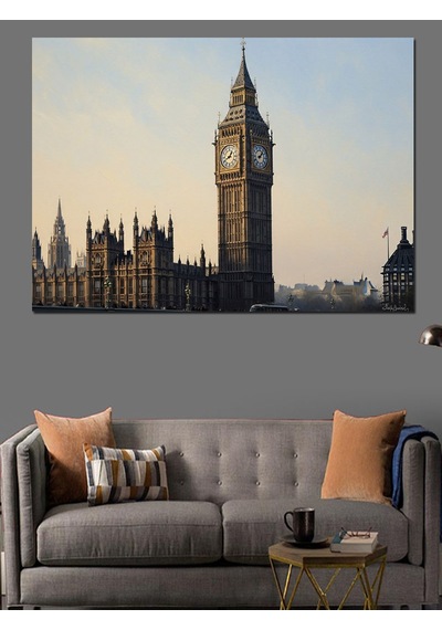Londra'nın Simgesi Tarihi Big Ben Dekoratif Kanvas - Mdf Ahşap Tablo