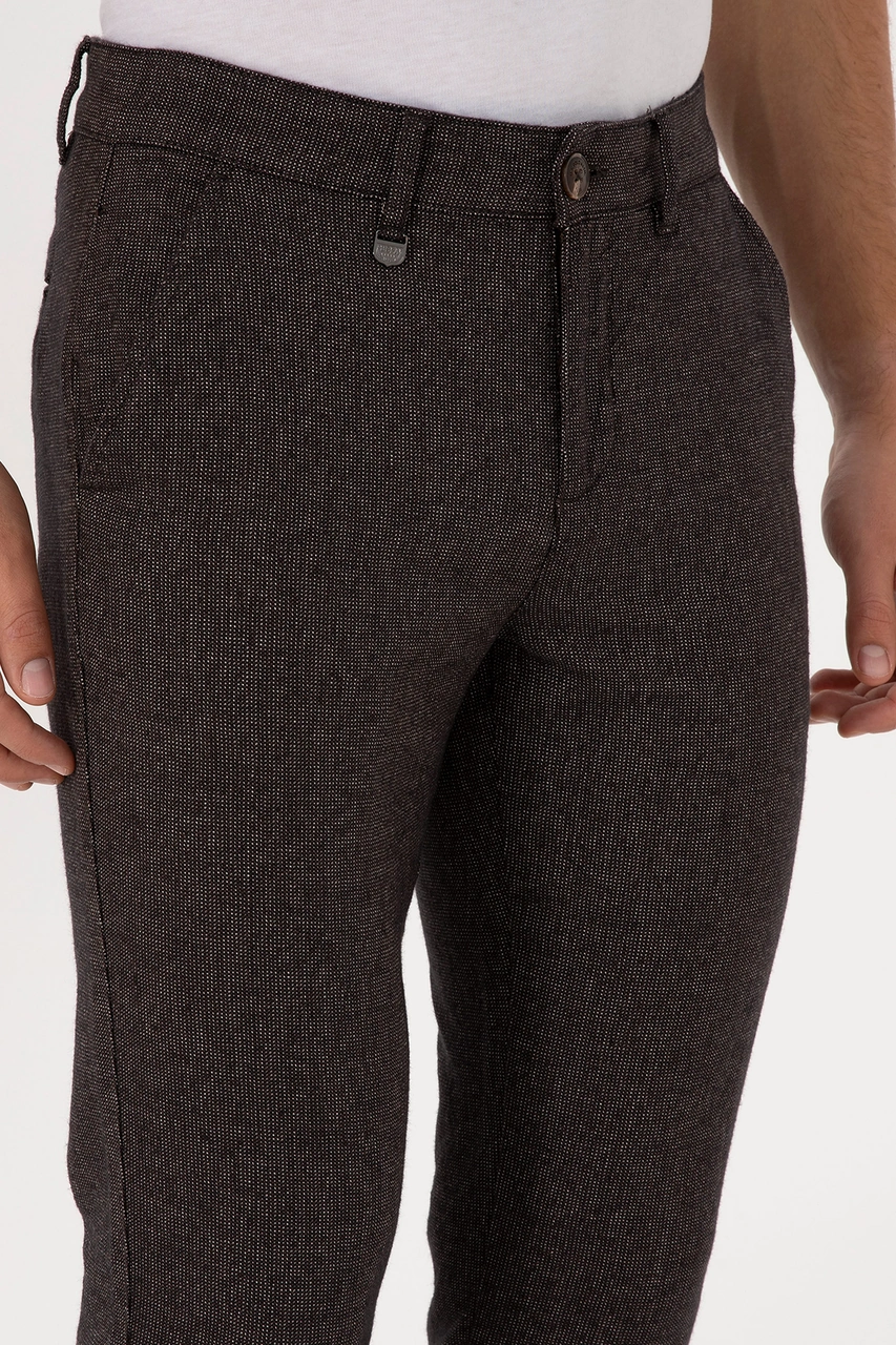 U.S. Polo Assn. Erkek Koyu Kahverengi Slim Fit Kanvas / Chino Pantolon 50309907-VR084 U.S. Polo Assn. Erkek Koyu Kahverengi Slim Fit Kanvas / Chino Pantolon 50309907-VR084