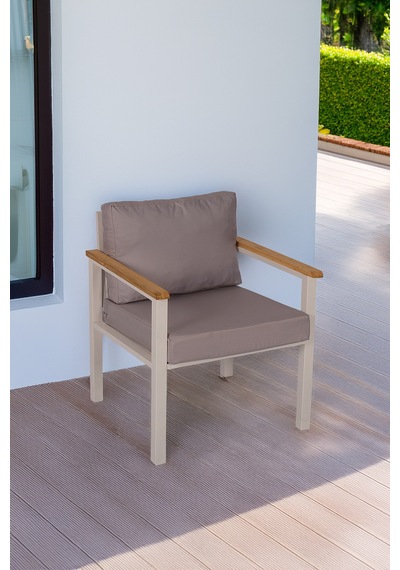 Neokas Balkon Mobilyası, Bahçe Takımı, 1 Koltuk, Kafe Koltuğu, Bekleme Alanı Koltuğu Beyaz