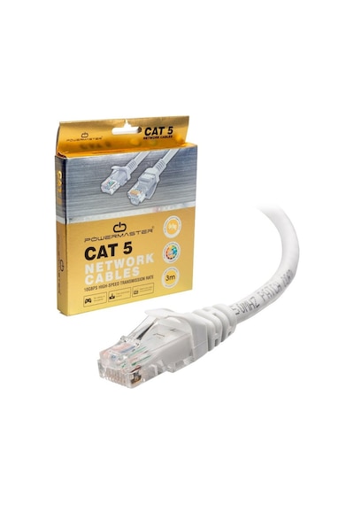 Kablo.Cat5 3 Metre Gri Powermaster  Kutulu