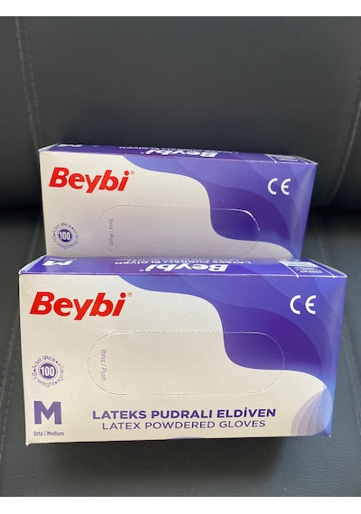 Beybi Pudralı Lateks Muayene Eldiveni 100'lü x 5 Kutu