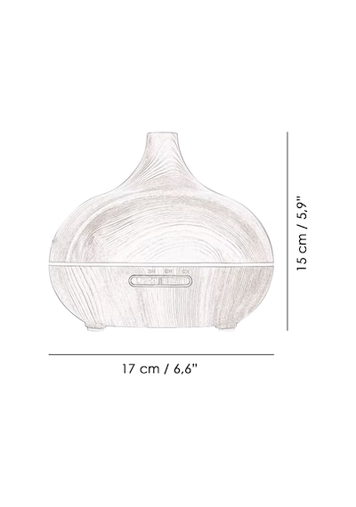 Oda Hava Nemlendirici - 7 Renk Led Işıklı Buhar Makinesi Aroma Difüzörü Humidifier Açık Kahve