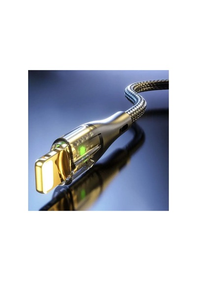 Led Işık Uçlu Sağlam İp Kablolu Usb To Lightning Hızlı Şarj Kablosu 5671 Çok Renkli