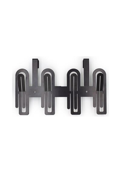 Metal Modern Desenli Çok Amaçlı Metal Kapı Arkası Askılığı Siyah Çok Renkli