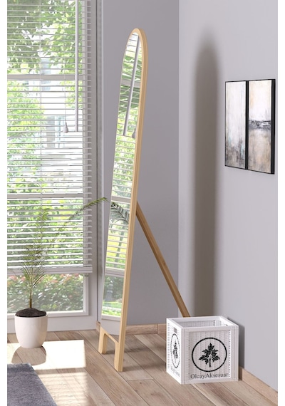 Sonomo 150x43 Cm Ayaklı Tek Kubbeli Salon Antre Çocuk Odası Banyo Wc Yatak Odası Boy Aynası Pembe