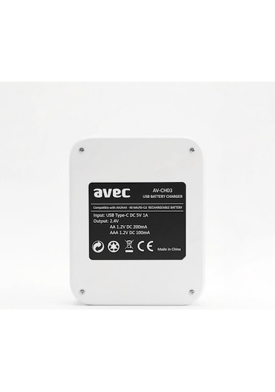 Avec Av-ch03 Usb Pil Şarj Cihazı 4lü 1.2v Kalem Ve İnce Pil Şarj Cihazı Avec