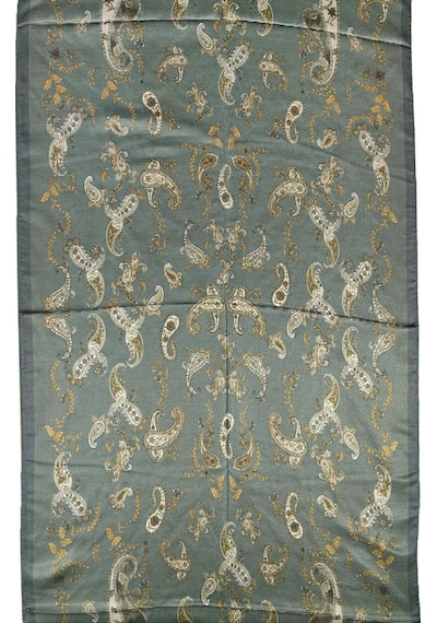Mim Eşarp Enba Etnik Desenli Soft Pamuklu Şal 75x190 Cm Yeşil