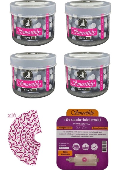 Smoothly Pudralı Özel Bölge Mini Konserve Ağda 65 G. + 4 Tüy Losyon + 16 Ağda Bezi