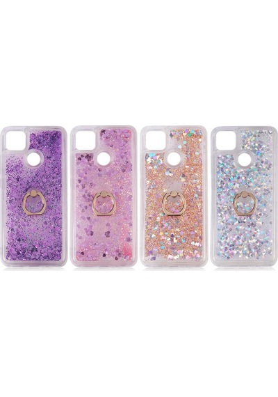 Teknomoda Xiaomi Redmi 9C Kilif Sulu Simli Yüzüklü Standli Silikon 531864974