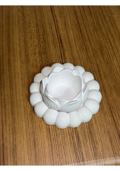 Bernami Mumluk Şamdanpinterest 2 Li Dekoratif Taş Tozu Lotus Çiçeği Ve Çiçek Tepsi Seti - Şık Ve Zarif Tasarım Diğer