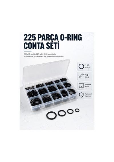 Yeni 225 Pcs O-ring Conta Seti Profesyonel Tamir, Bakım Ve Sızdırmazlık Çözümü Trend