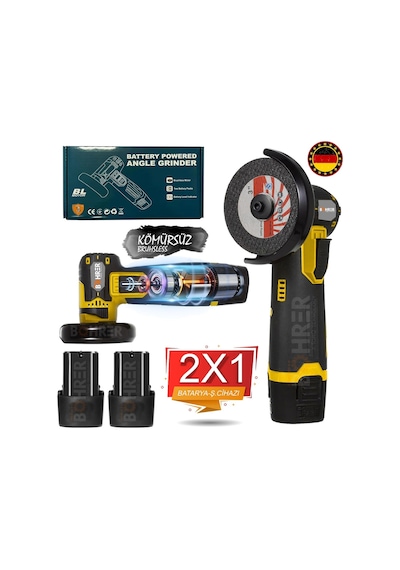 Böhrer Hb0239t Alman Mini Akülü Açılı Taşlama Demir Kesme Makinesi